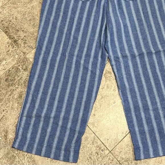 Old Navy Women's Blue Stripe High-Waisted Linen Blend Wide Leg Pants XXL NEW - Picture 10 of 11